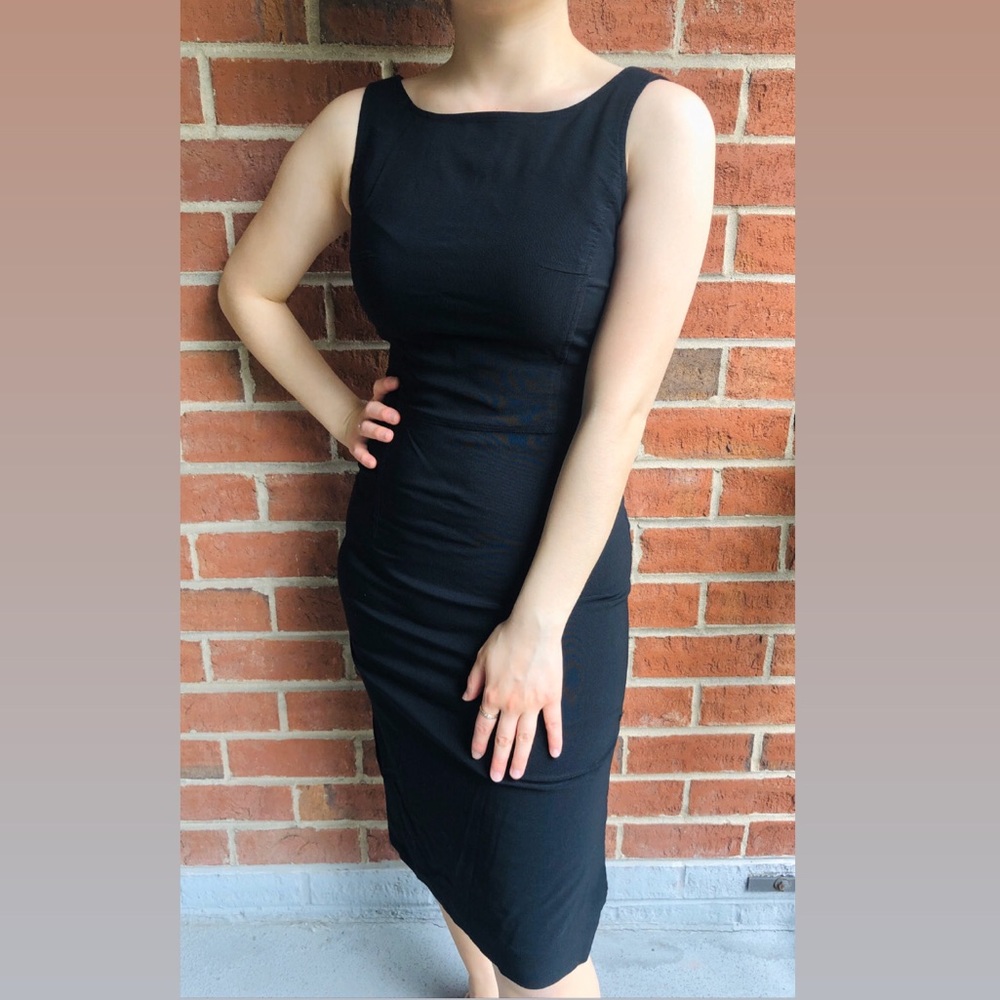 NWOT Express Black Midi Dress with Slits